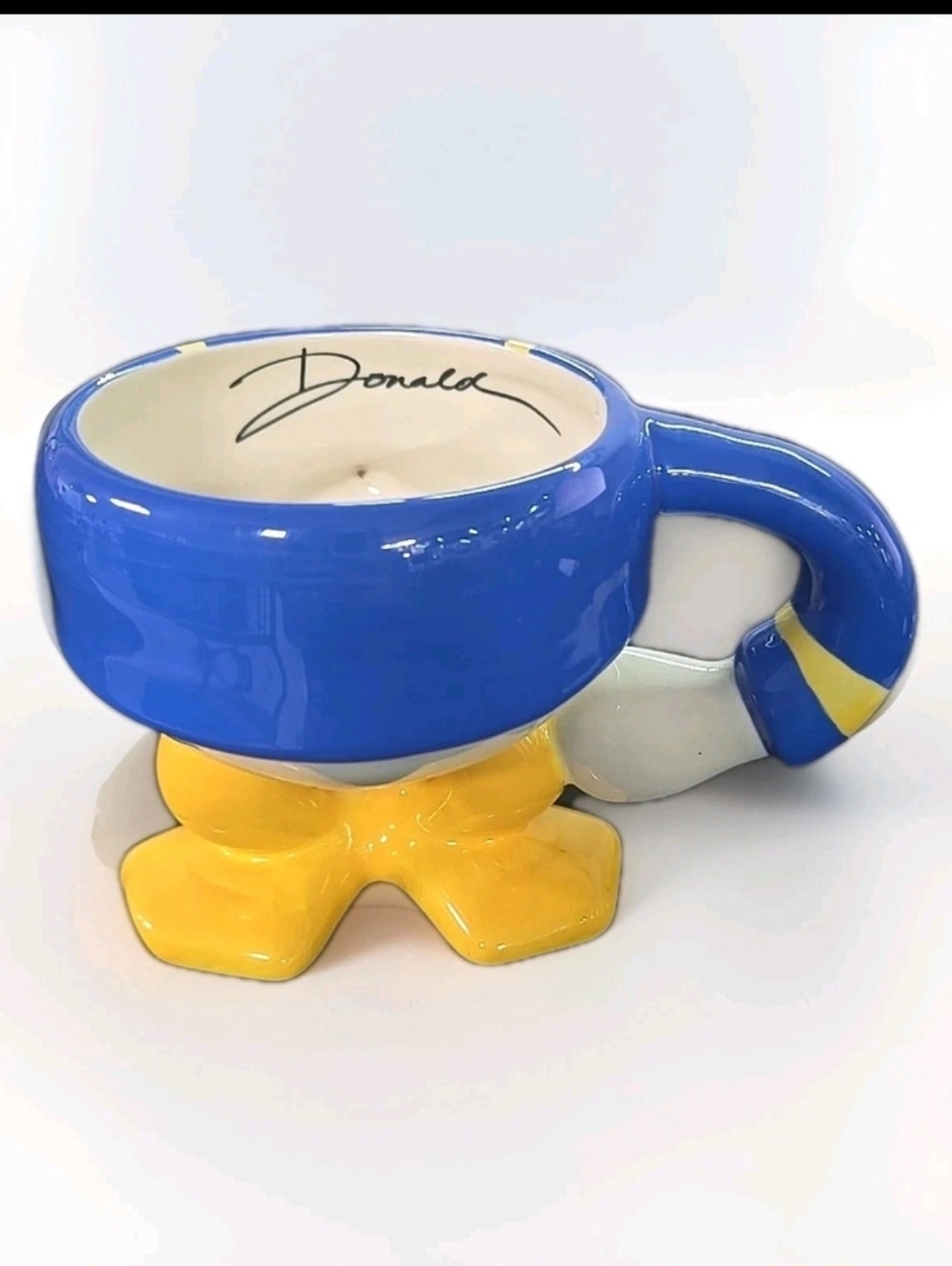 Disney Donald Duck Blue, White & Yellow Ceramic Mug